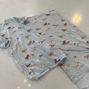 Angel Dear Blue Pajama Set with Horse Design